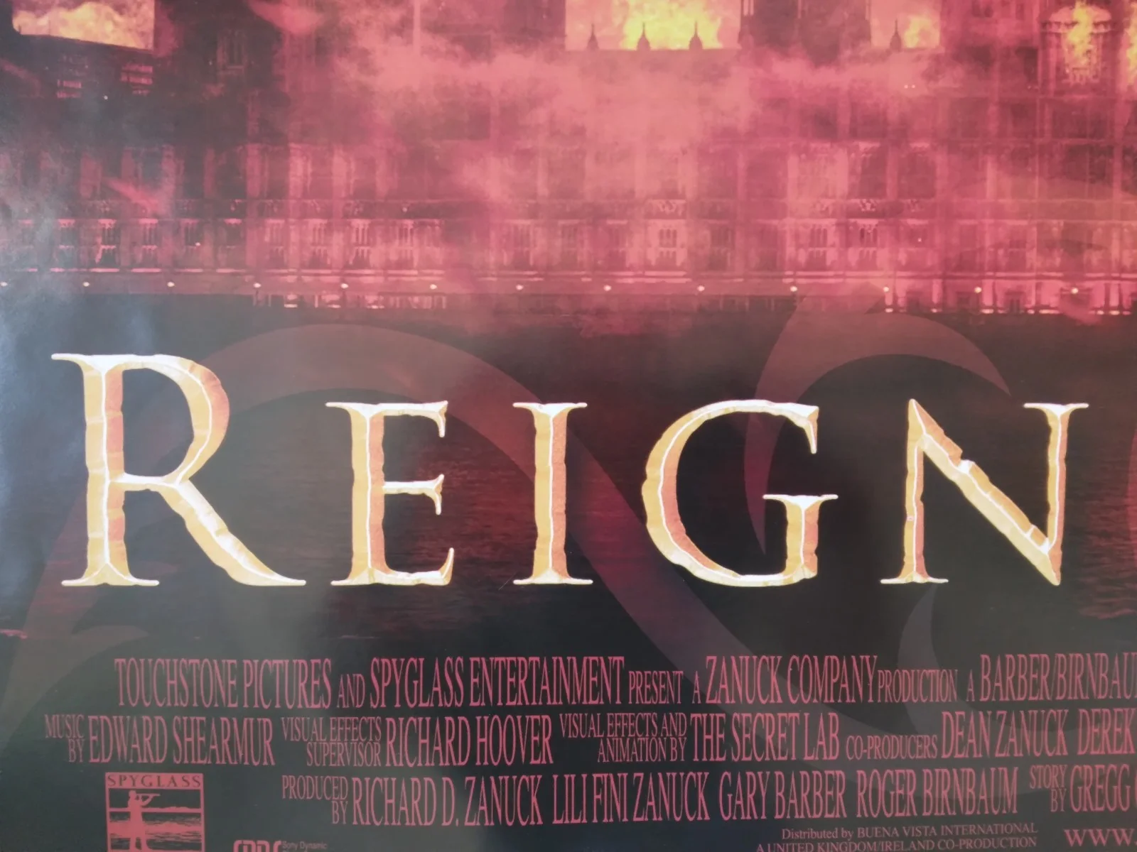 Reign of Fire original movie 2002 poster UK quad, изображение 2