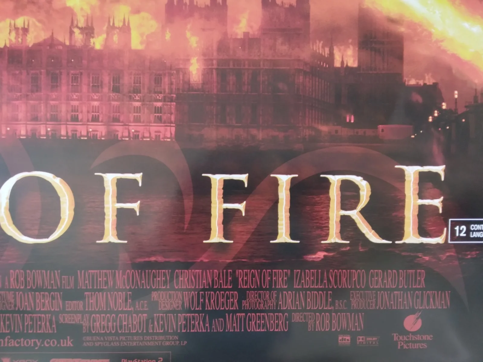Reign of Fire original movie 2002 poster UK quad, изображение 3