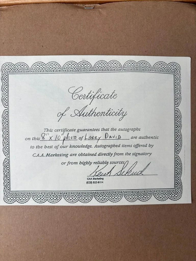 Larry David — LARRY DAVID Signed 8x10 Photo w/ CAA Certification Framed, image 4