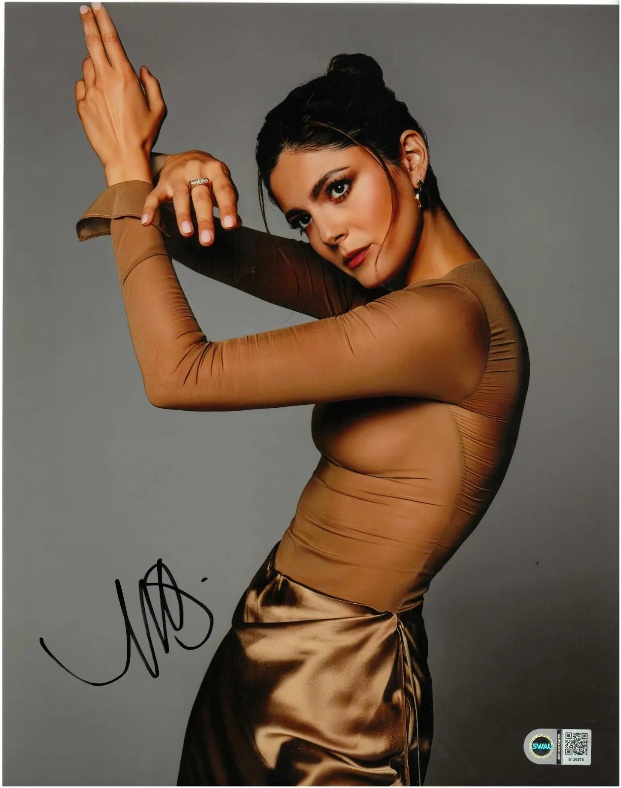 Monica Barbaro — Monica Barbaro Signed 11x14 Photo Top Gun Sexy SWAU Authenticated RARE
