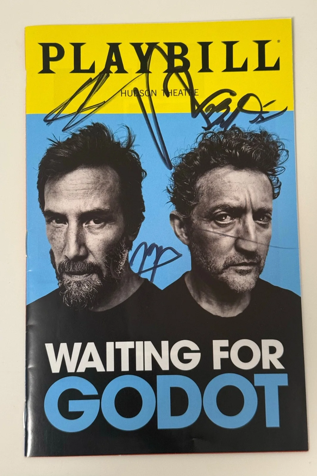 Keanu Reeves, Alex Winter, Brandon Dirden, Michael P Thornton — Waiting For Godot signed x4 Broadway Keanu Reeves Alex Winter playbill RARE
