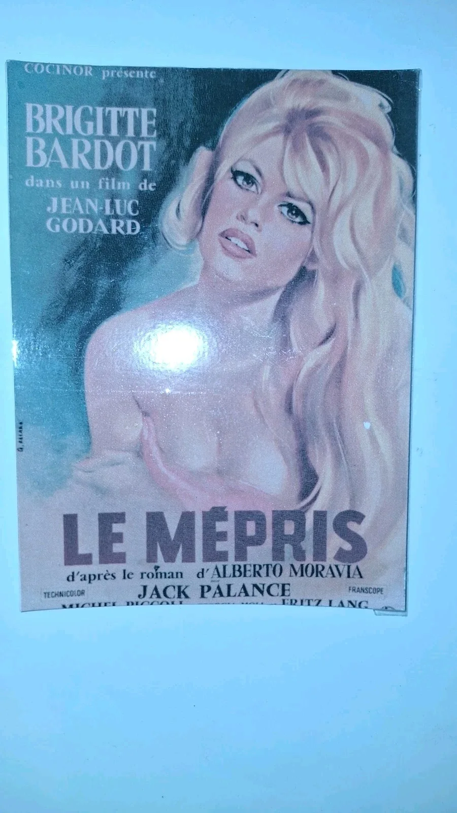 Classic Style "Le Mépris" 1963 Premium illustration Reproduction Postcard, изображение 2