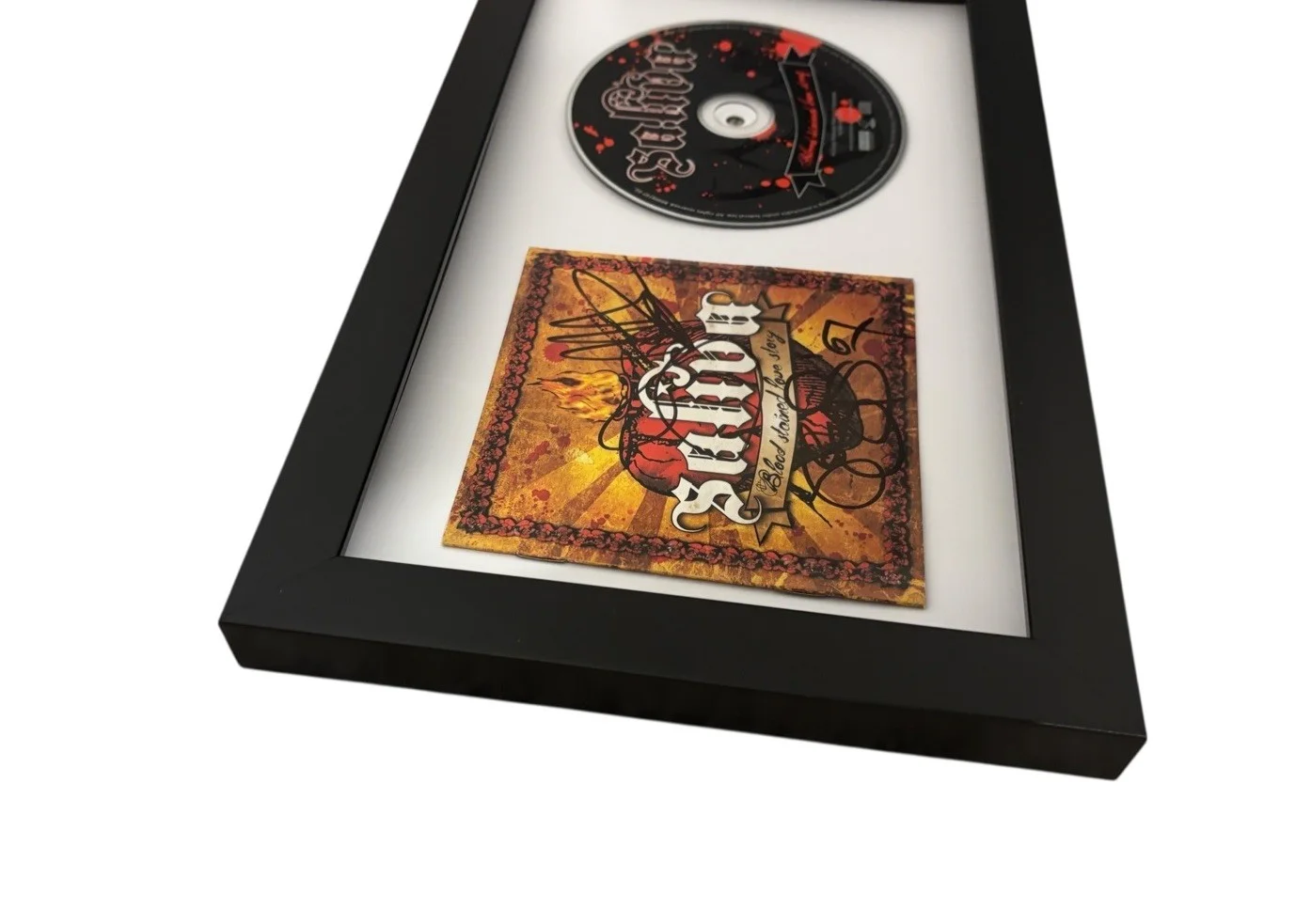 SALIVA SIGNED AUTOGRAPH x2 BLOOD STAINED LOVE STORY FRAMED CD JOSEY SCOTT +1, изображение 2