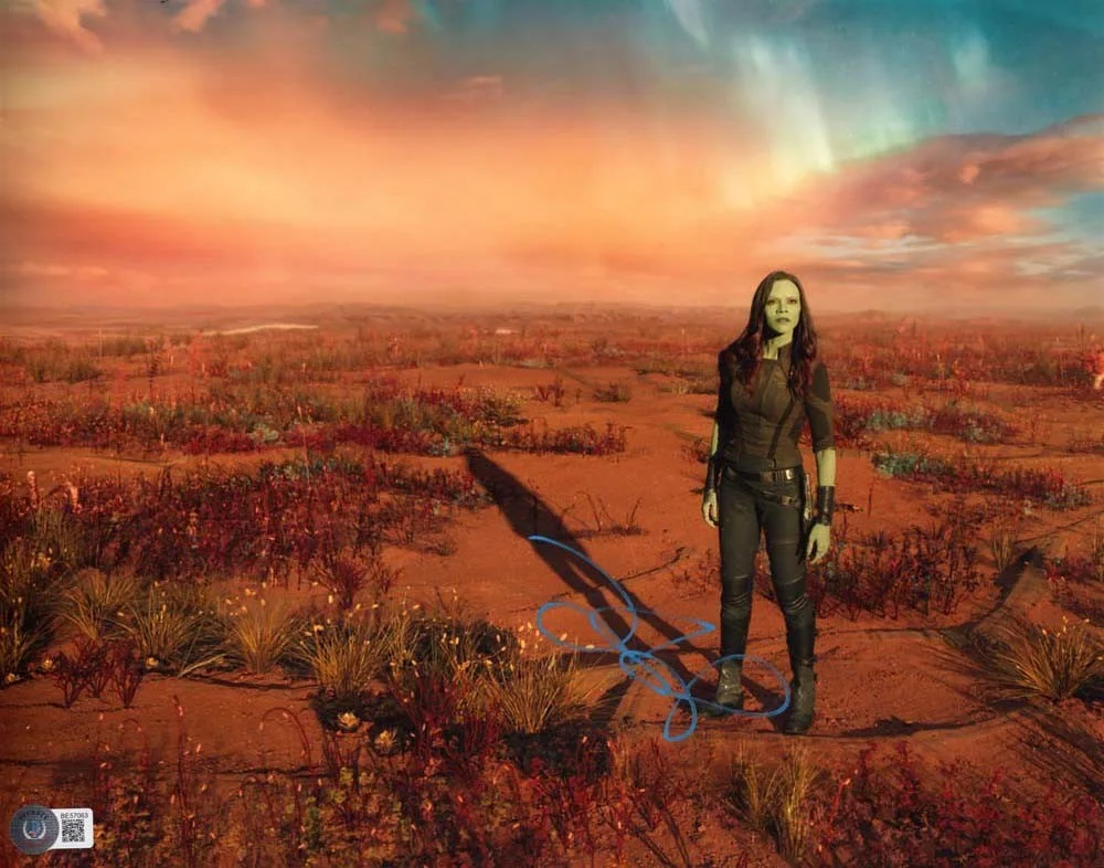 zoe saldana — Zoe Saldana Guardians Galaxy Autographed Signed 11x14 Photo Authentic BAS COA
