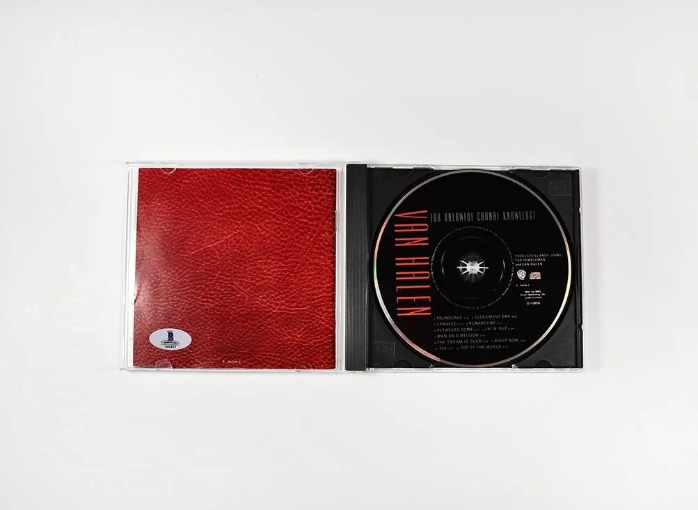Van Halen Eddie Sammy Alex Michael Autographed Signed CD Beckett BAS COA LOA, image 2