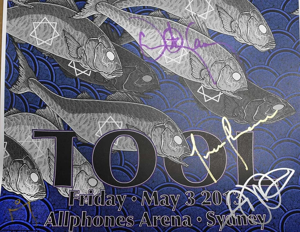 Tool Sydney 05 03 2013 Allphones Arena Autographed Signed Poster Authentic, изображение 2