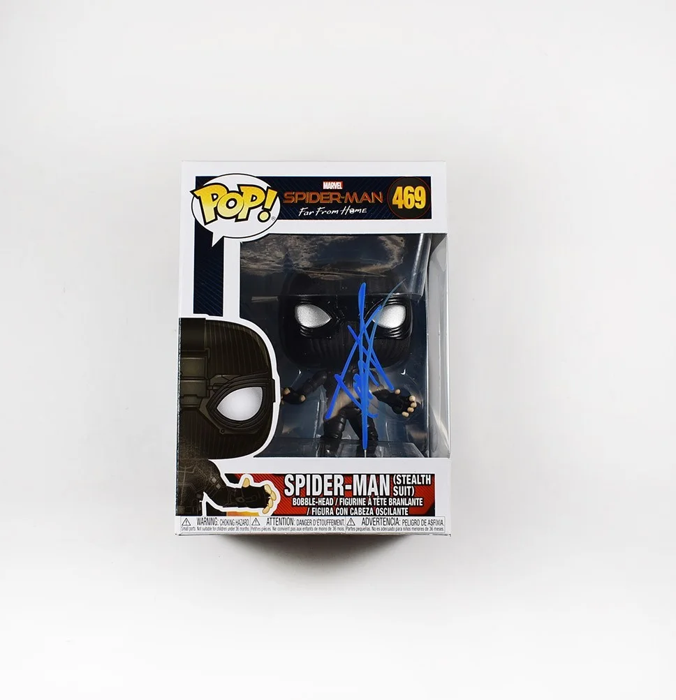 tom holland — Tom Holland Spider-Man Stealth 469 Autographed Signed Funko Pop PSA/DNA COA