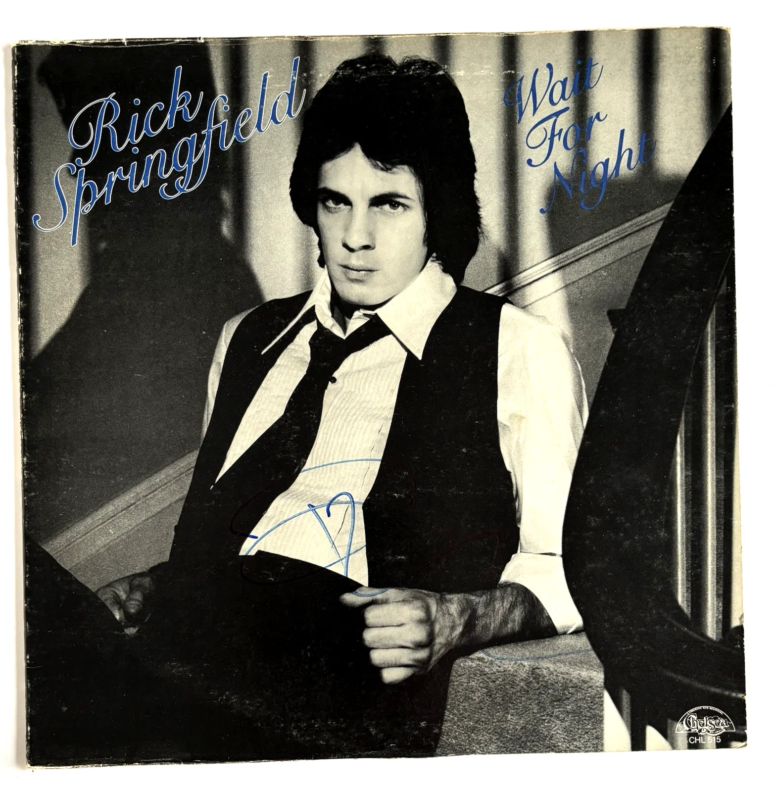 RICK SPRINGFIELD Signed WAIT FOR NIGHT Vinyl RECORD Album LP PSA/DNA Proof, изображение 2