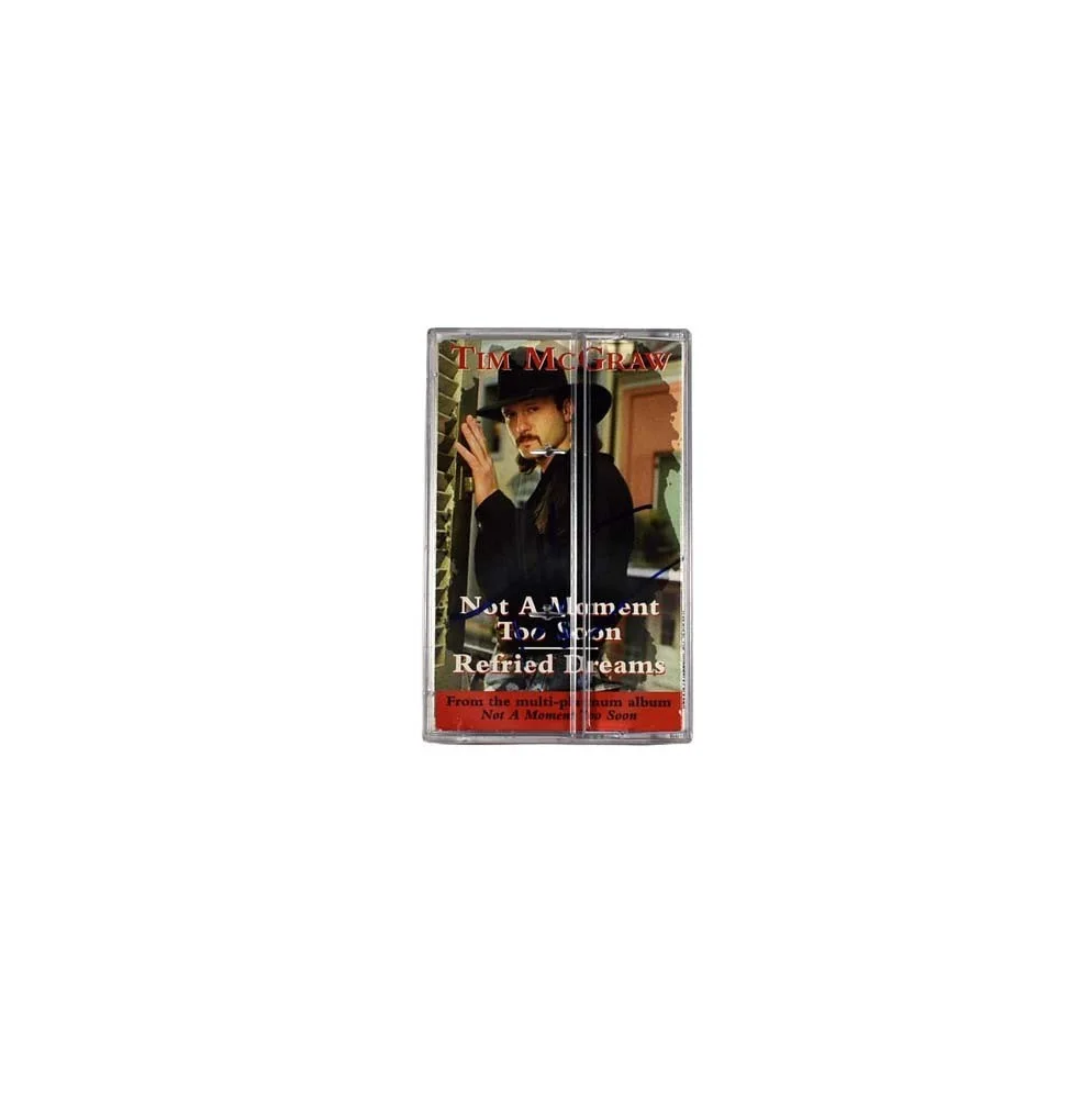 Tim McGraw Not a Moment Too Soon Autographed Double Signed Cassette Tape JSA COA, изображение 2