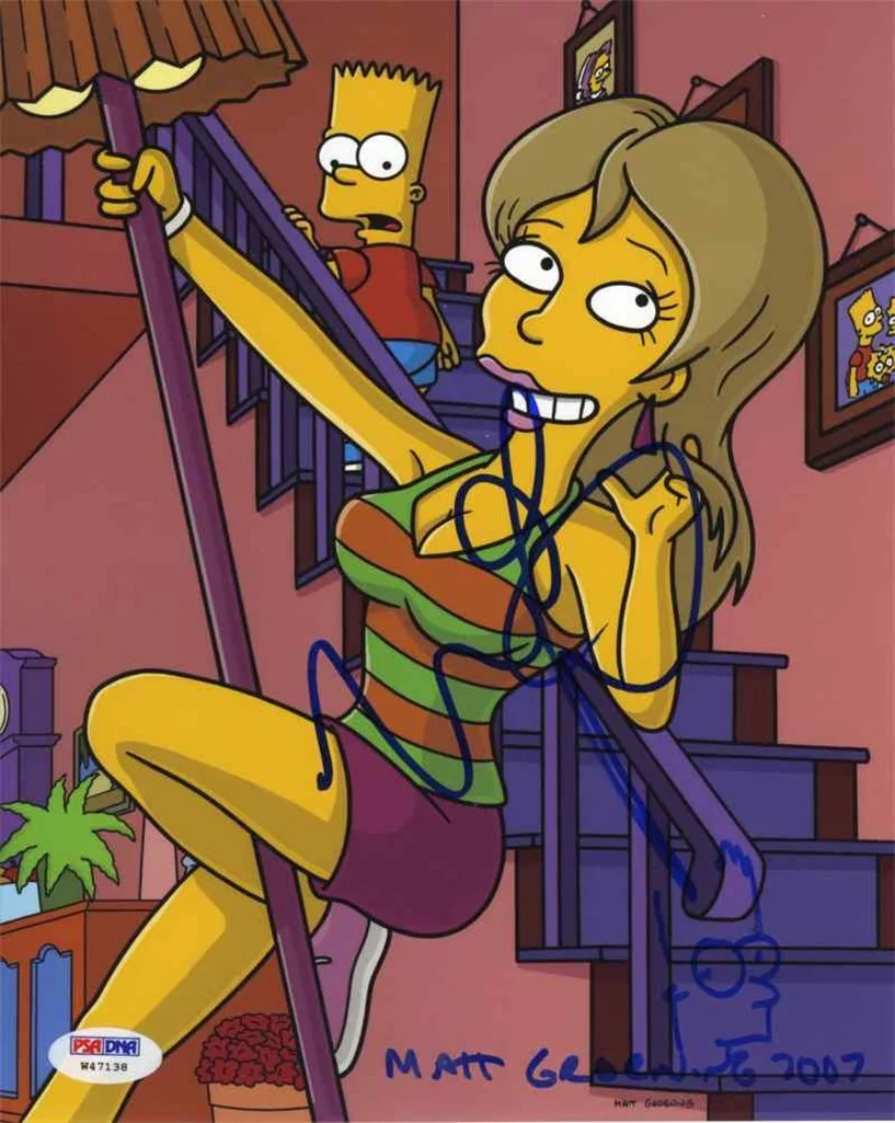 Mandy Moore, Matt Groening — The Simpsons Mandy Moore Matt Groening Autographed Signed 8x10 Photo PSA/DNA COA