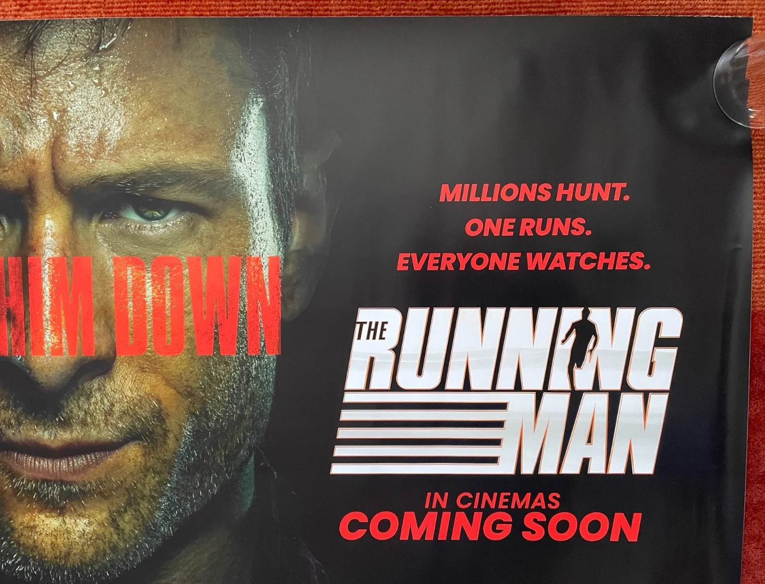THE RUNNING MAN (2025) Original Advance UK Quad Movie Poster Edgar Wright, изображение 3