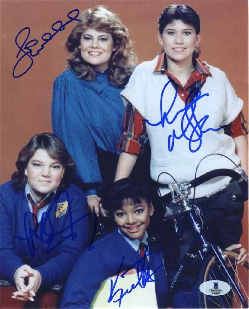 Show Cast Members — The Facts of Life Cast by 4 Autographed Signed 8x10 Photo Beckett BAS COA