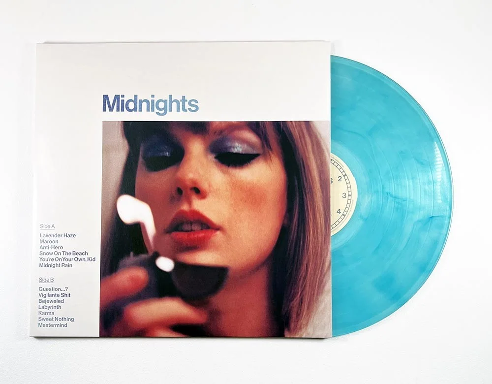 Taylor Swift Midnights Moonstone Blue Autographed Signed Album LP Record BAS COA, изображение 2