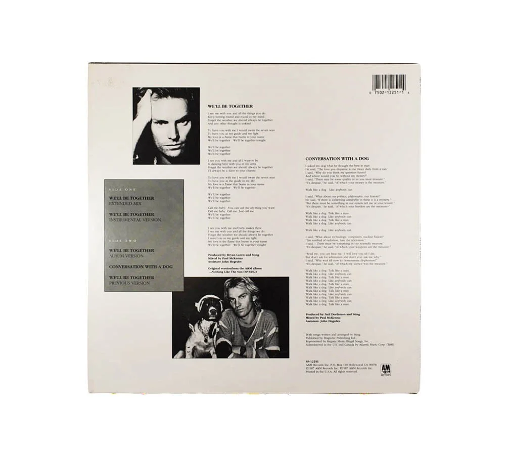 Sting We'll Be Together Autographed Signed Album Certified PSA/DNA COA, изображение 2