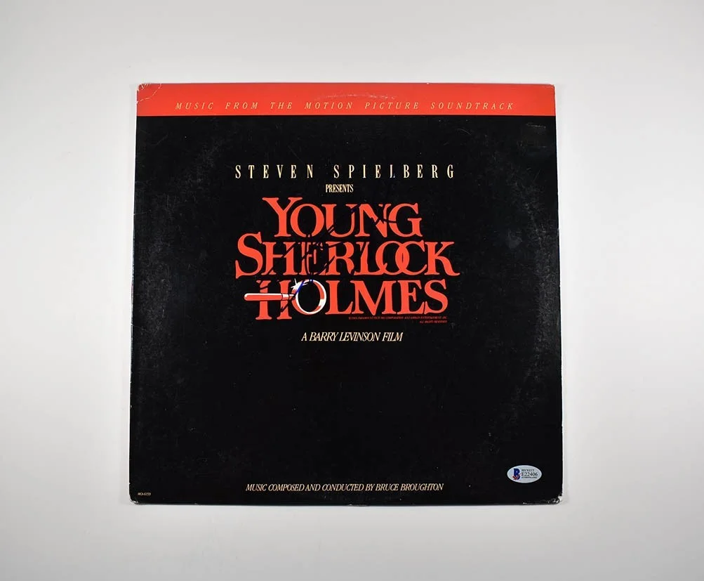 steven spielberg — Steven Spielberg Young Sherlock Autographed Signed Soundtrack LP Album BAS COA