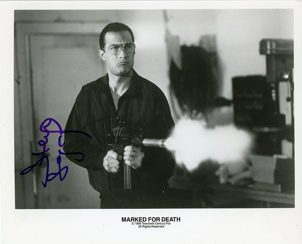 Steven Seagal — Steven Seagal Marked Death Autographed Signed 8x10 Photo Authentic BAS JSA COA
