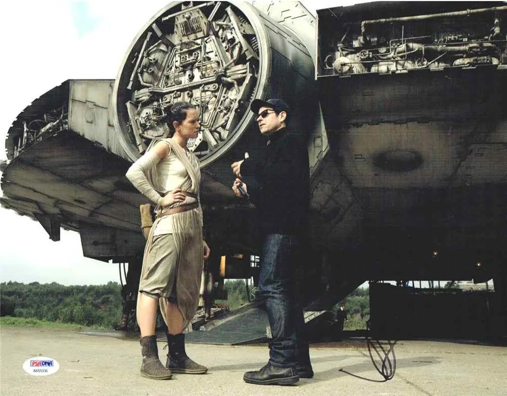 JJ Abrams and Daisy Ridley — Star Wars Force Awakens Ridley and Abrams Autographed Signed 11x14 Photo PSA/DNA