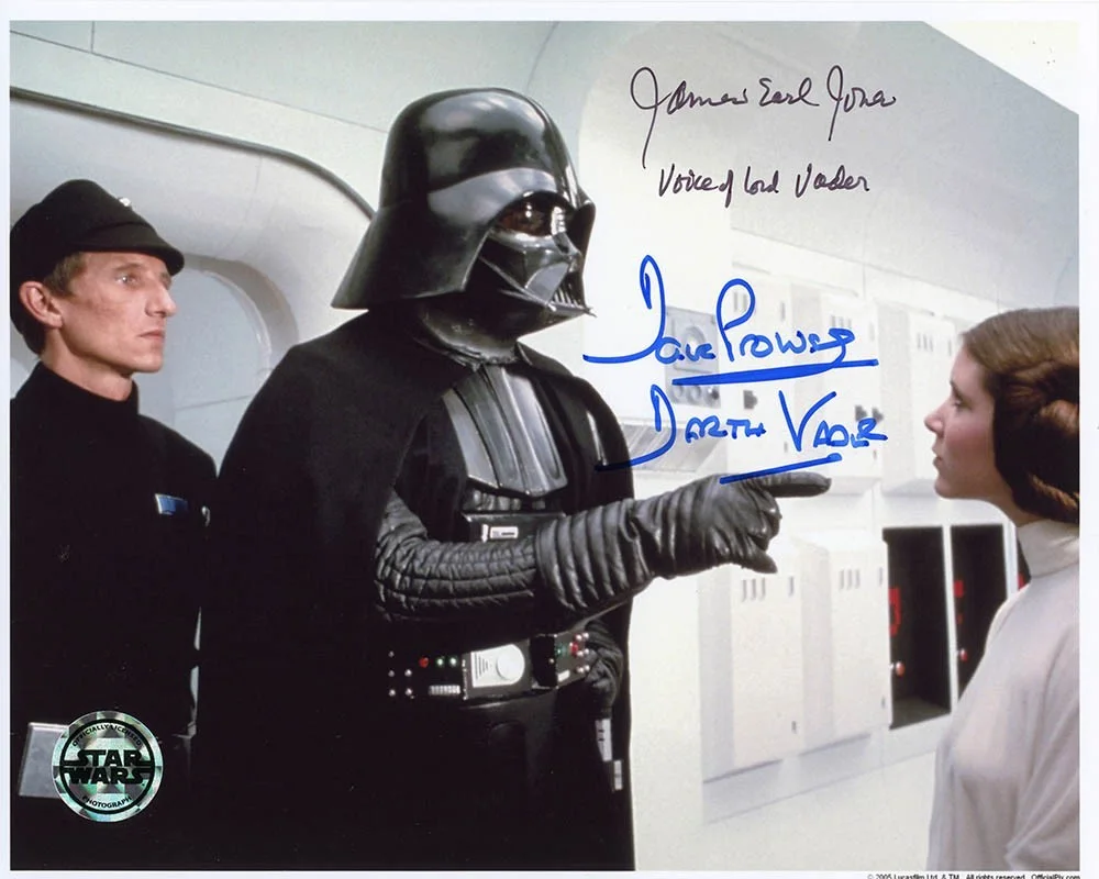 Dave Prowse and James Earl Jones — Star Wars Darth Vader Jones Prowse Autographed Signed 8x10 Photo BAS Beckett COA