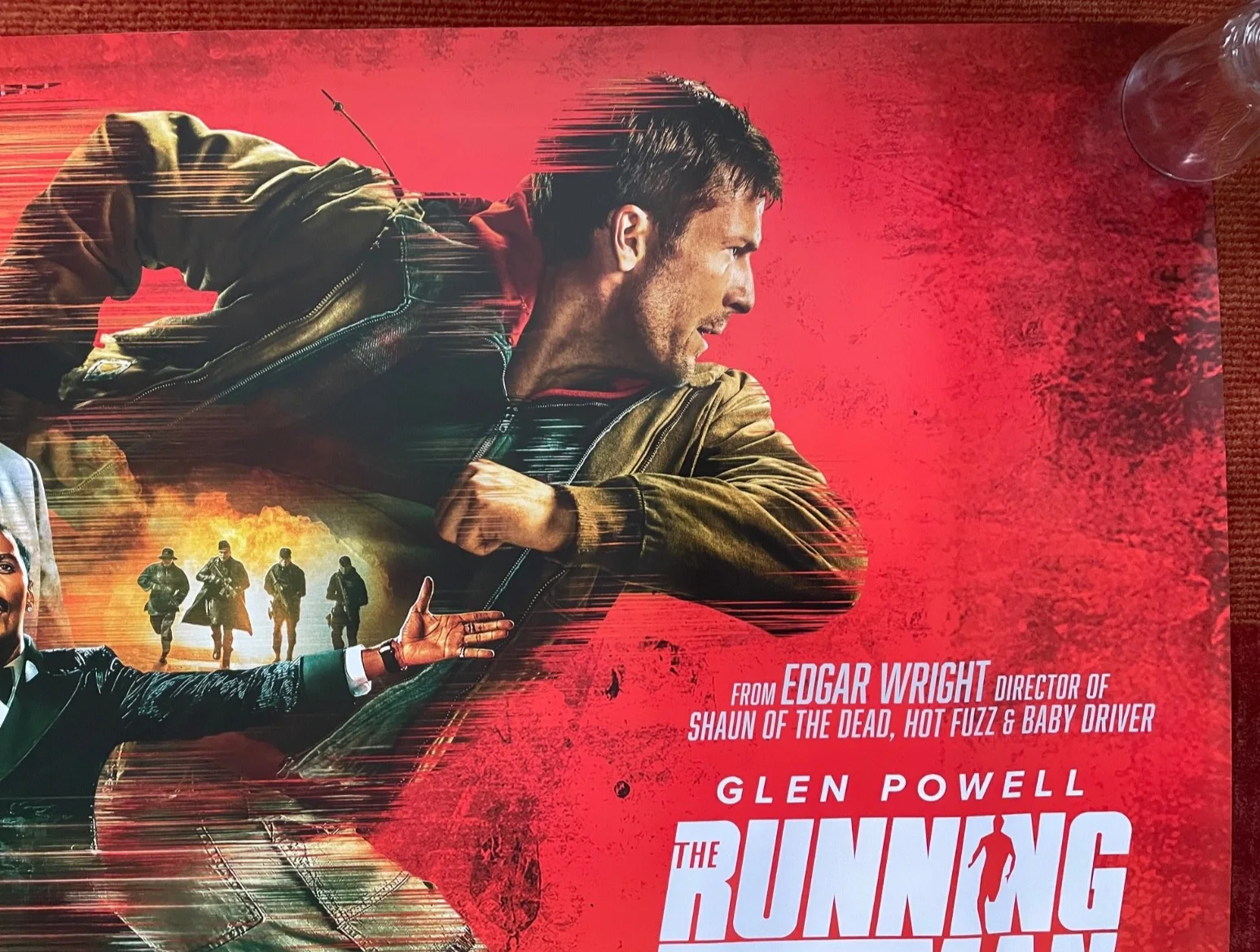 THE RUNNING MAN (2025) Original UK Quad Movie Poster Edgar Wright Glenn Powell, изображение 3