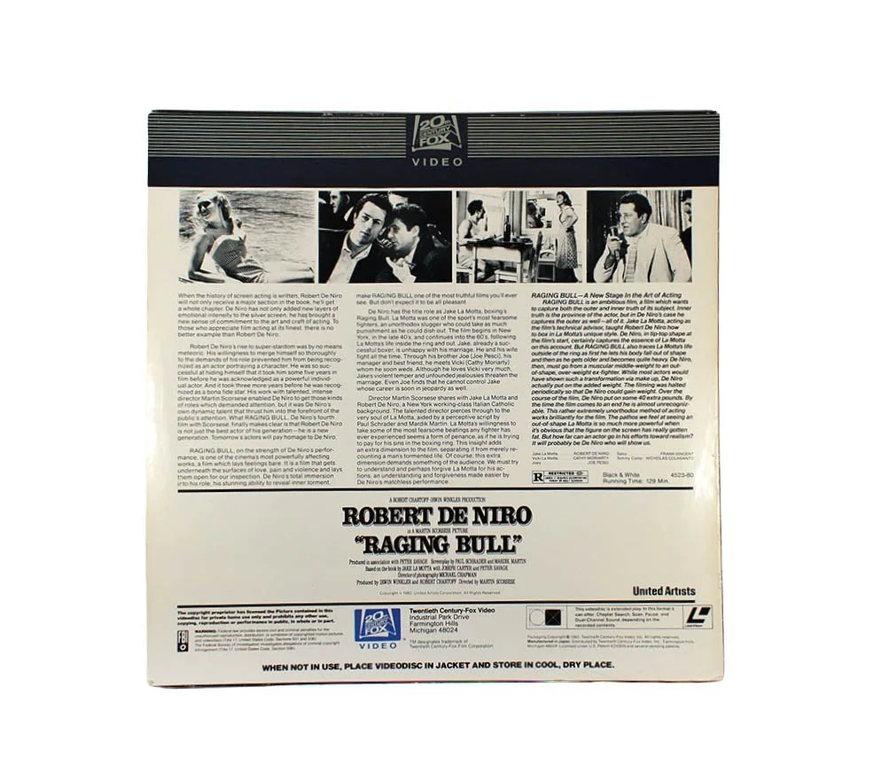 Robert De Niro — Robert De Niro Raging Bull Autographed Signed Laserdisc Authentic PSA/DNA COA, image 2