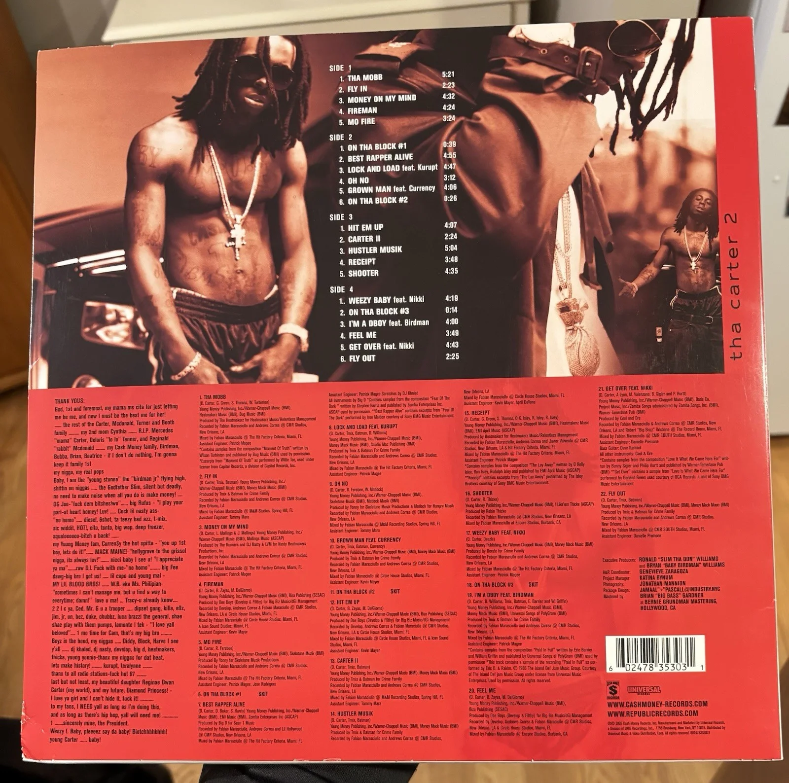 LIL WAYNE signed THE CARTER II Vinyl WEEZY PSA COA Cash Money Records, изображение 2