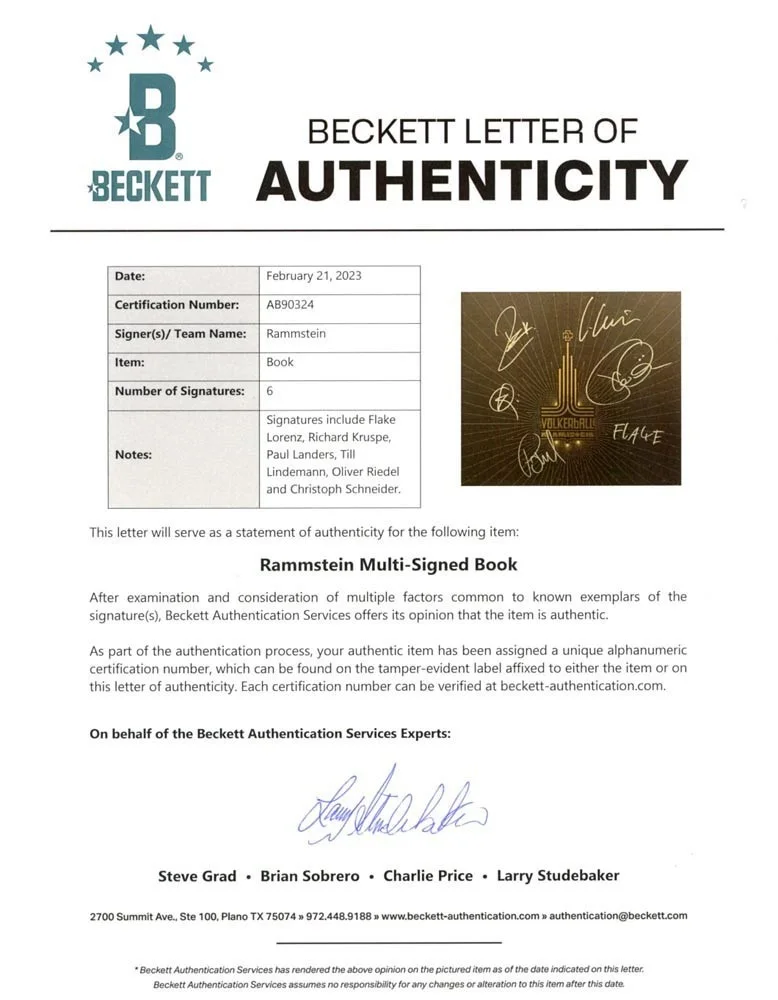 Rammstein Volkerball Book CD DVD Autographed Signed Authentic Beckett BAS COA, image 4