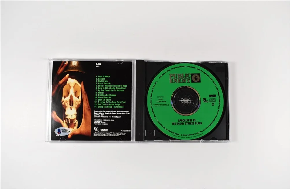 Public Enemy Griff Flavor Flav Chuck D Autographed Signed CD BAS Beckett COA, image 2