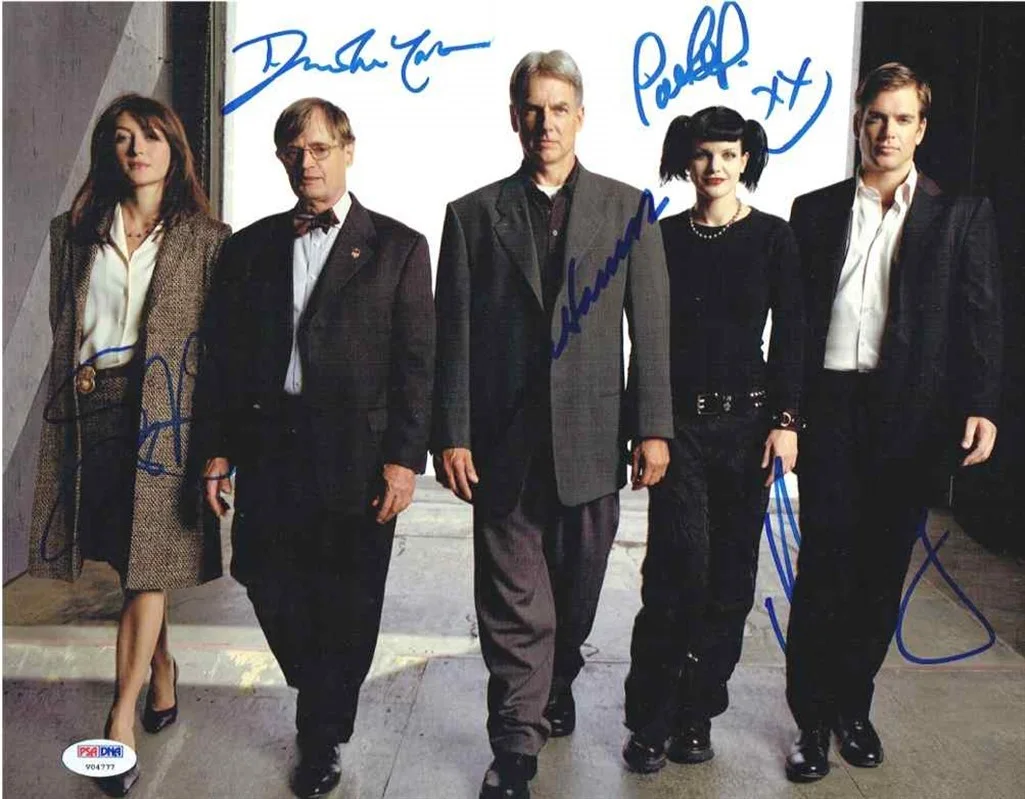 Show Cast Members — NCIS Harmon Perrette Weatherly McCallum Alexander Signed 11x14 Photo PSA/DNA