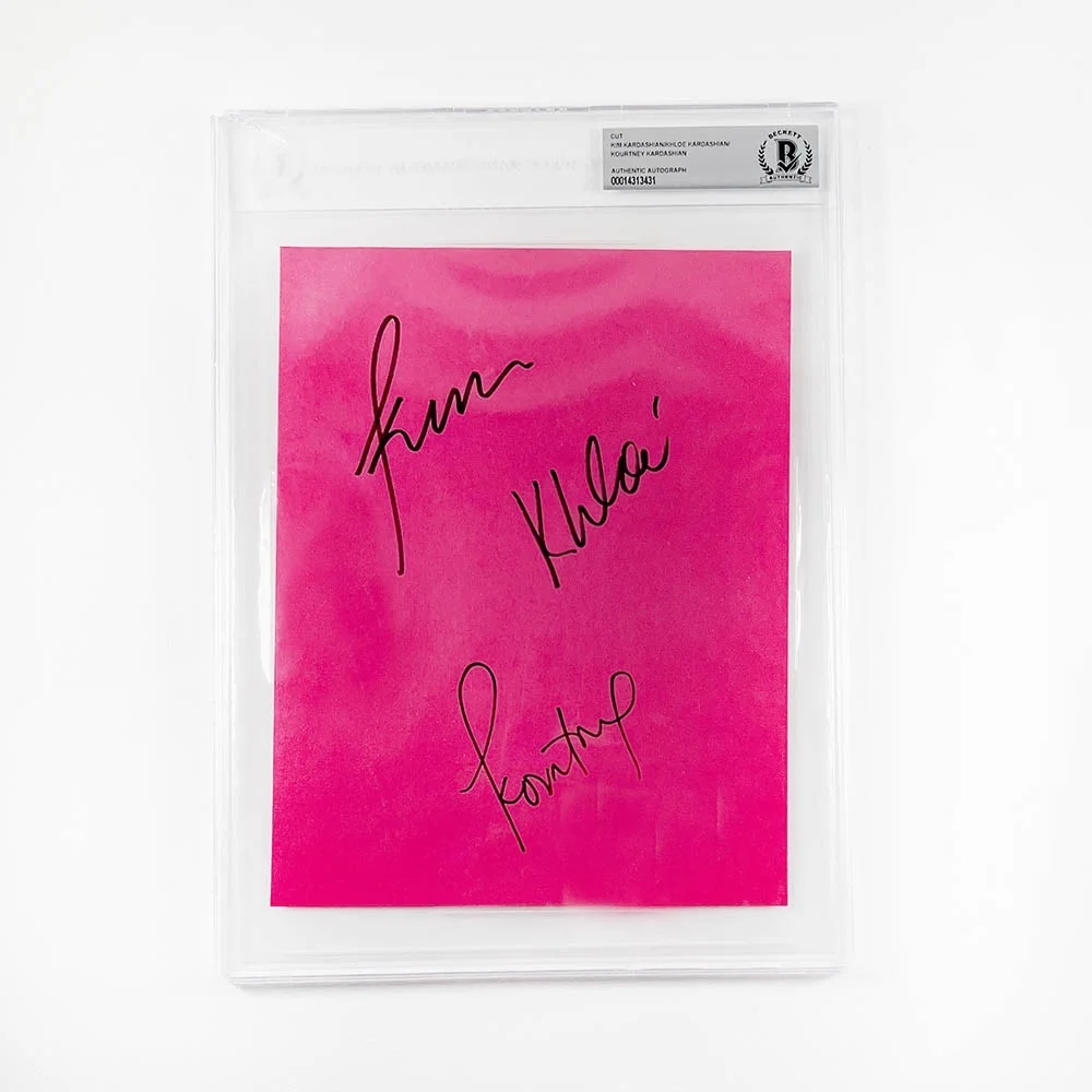 Kim, Khloe and Kourtney — Keeping Up With The Kardashians Autographed Signed Card Authentic BAS BGS