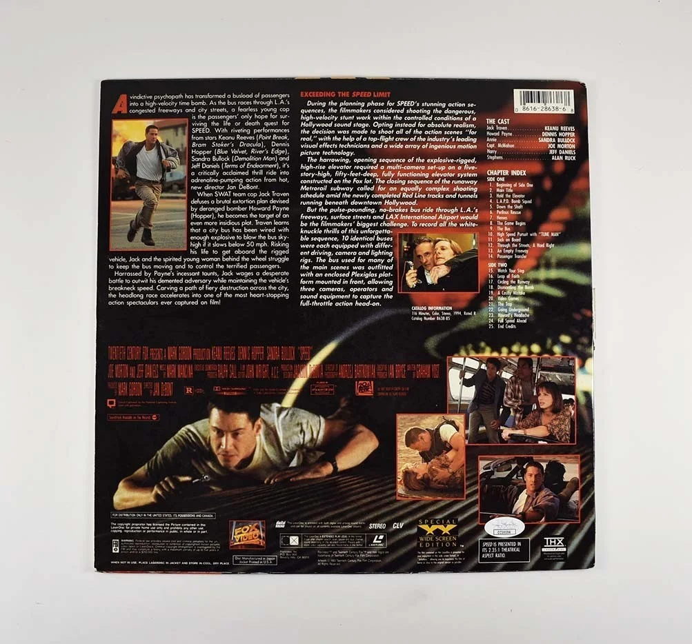 Keanu Reeves — Keanu Reeves Speed Autographed Signed Laserdisc Certified Authentic JSA COA, image 2