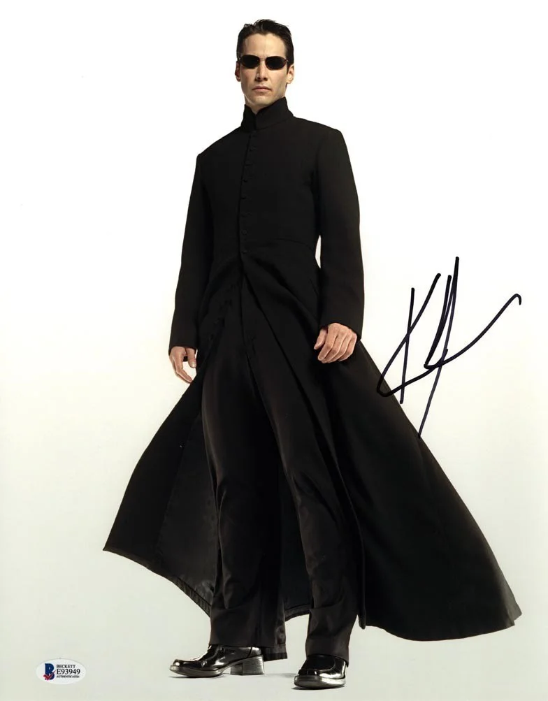 keanu reeves — Keanu Reeves Matrix Autographed Signed 11x14 Photo Beckett BAS BGS COA