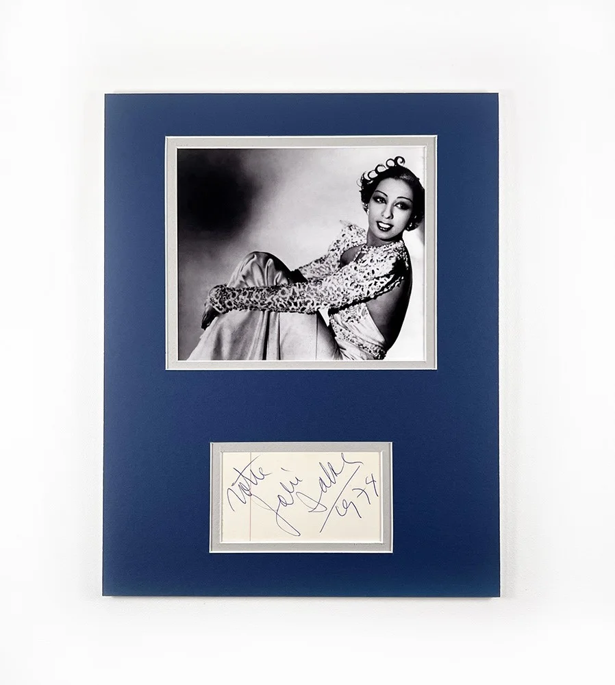 Josephine Baker — Josephine Baker Signed Matted Index Card Photo Certified Authentic PSA/DNA COA
