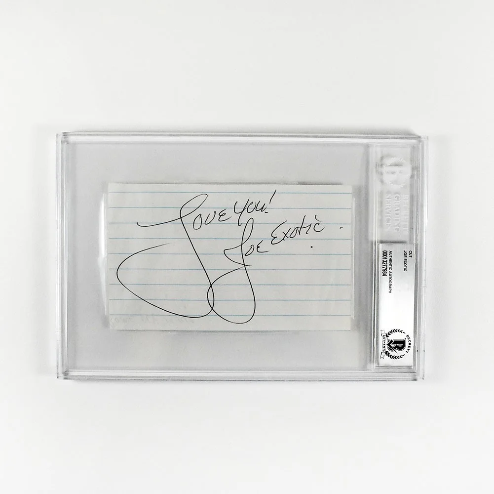 joe exotic — Joe Exotic Tiger King Autographed Signed Paper Cut Certified Authentic BAS COA