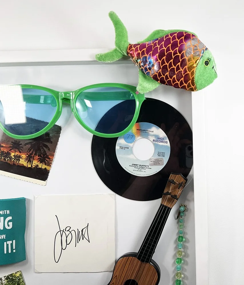 Jimmy Buffett Framed Custom Display Autographed Signed Cut Authentic BAS COA, image 3