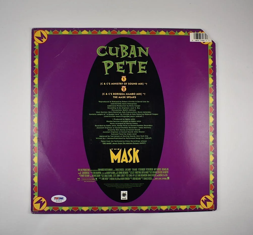 jim carrey — Jim Carrey Mask Cuban Pete Autographed Signed Record LP Certified PSA/DNA COA, изображение 2