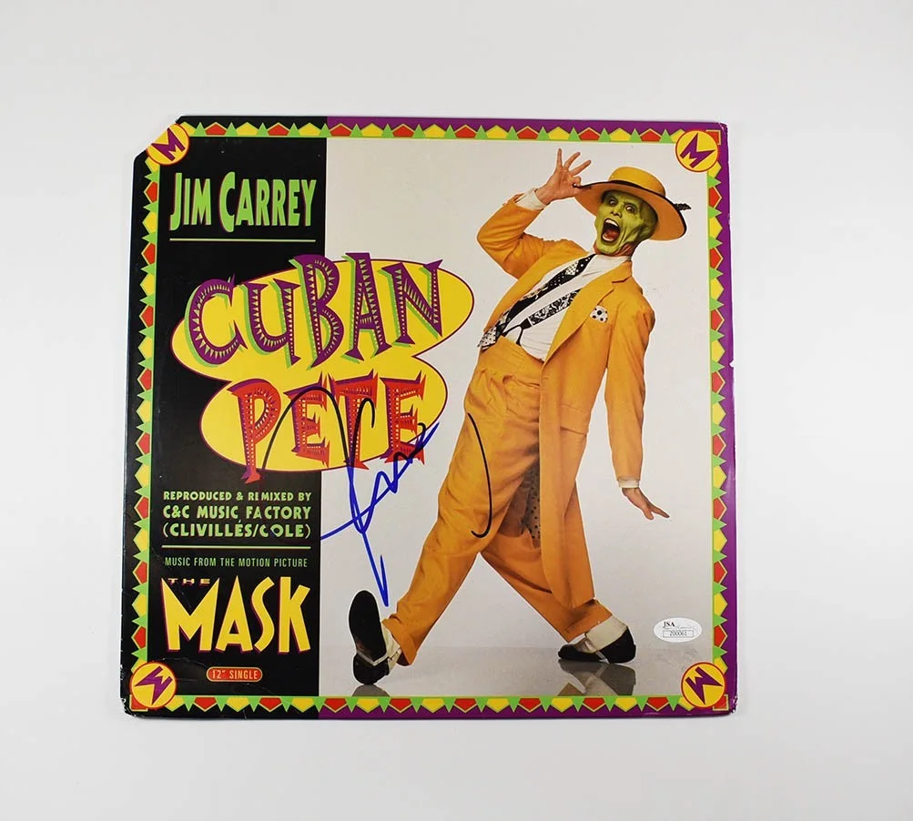 jim carrey — Jim Carrey Mask Cuban Pete Autographed Signed Record LP Certified JSA COA