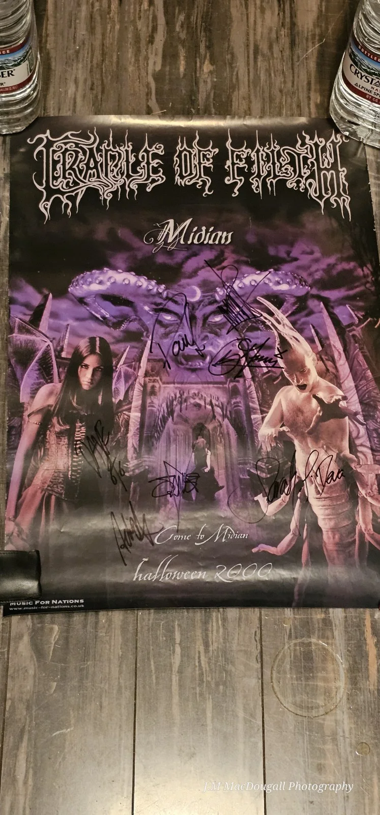 Cradle Of Filth Autographed Midian Poster Circa 2003 Entire Band., image 4