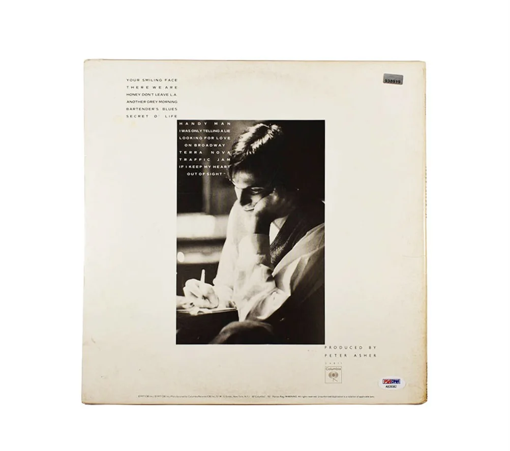 James Taylor JT Autographed Signed Album LP Record Certified PSA/DNA COA, image 2
