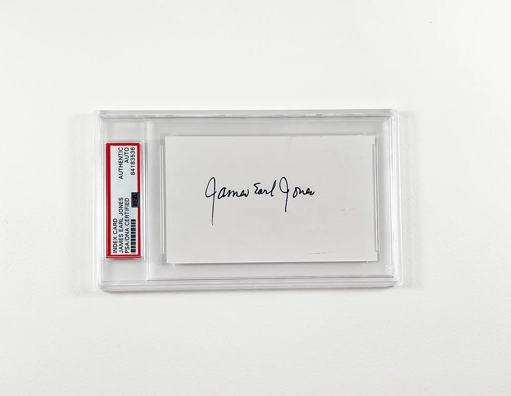 James Earl Jones — James Earl Jones Star Wars Darth Vader Autographed Signed Index Card PSA/DNA COA
