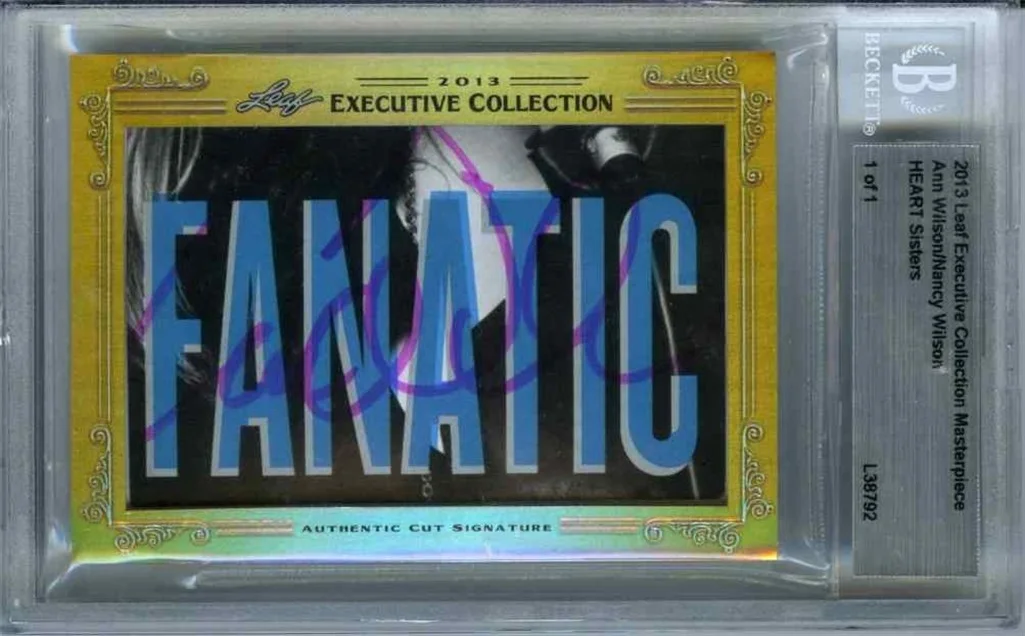 Heart Ann Nancy Wilson Autographed Leaf Card Certified Authentic Beckett BAS COA, изображение 2