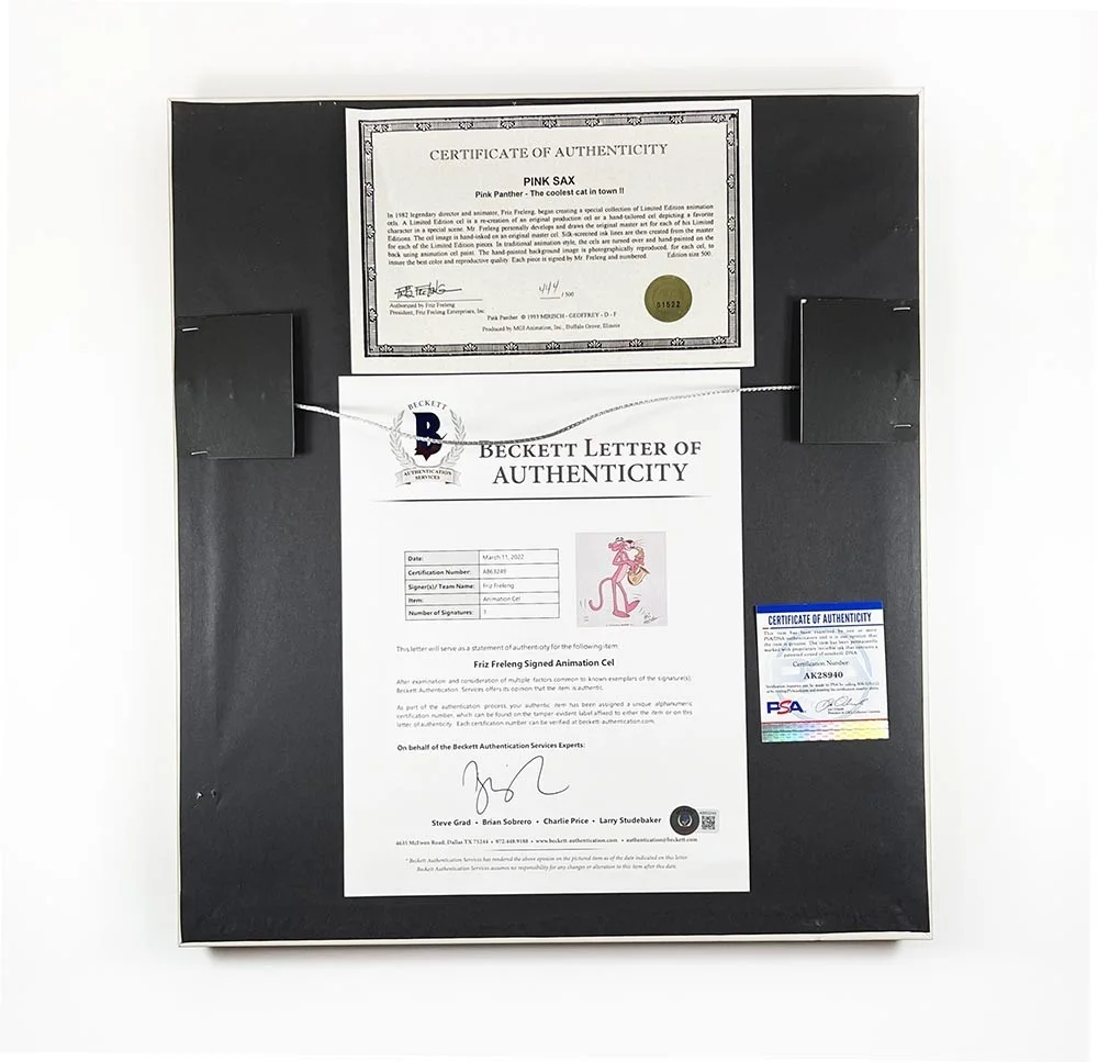 Friz Freleng — Friz Freleng Pink Panther Animation Cel Autographed Signed Authentic PSA/DNA COA, image 2