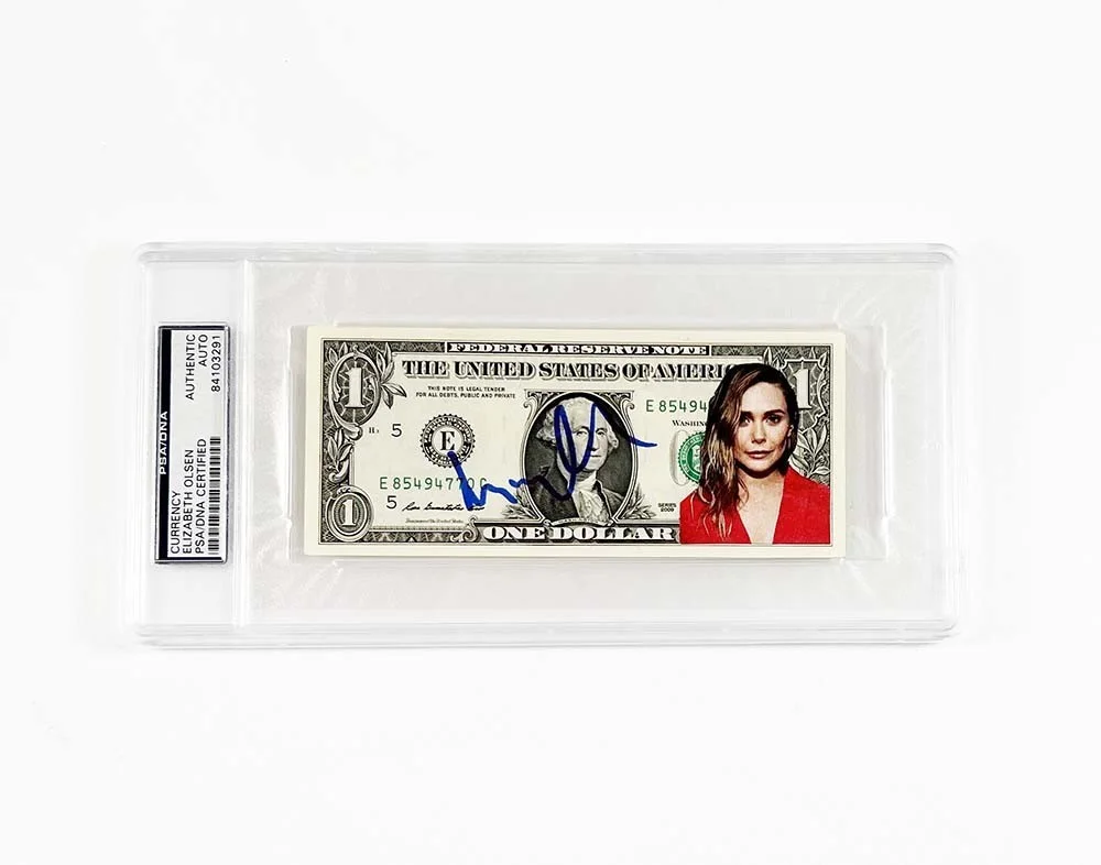 Elizabeth Olsen — Elizabeth Olsen Autographed Signed Dollar Bill Certified Authentic PSA/DNA COA