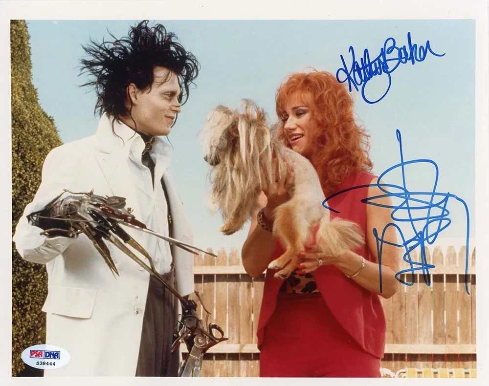 Depp and Baker — Edward Scissorhands Depp and Baker Autographed Signed 8x10 Photo PSA/DNA COA