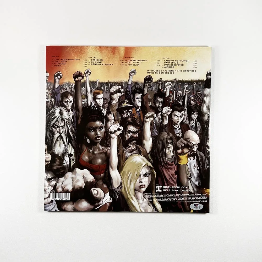 Dave Draiman Disturbed Autographed Signed Album LP Record Authentic PSA/DNA COA, image 2