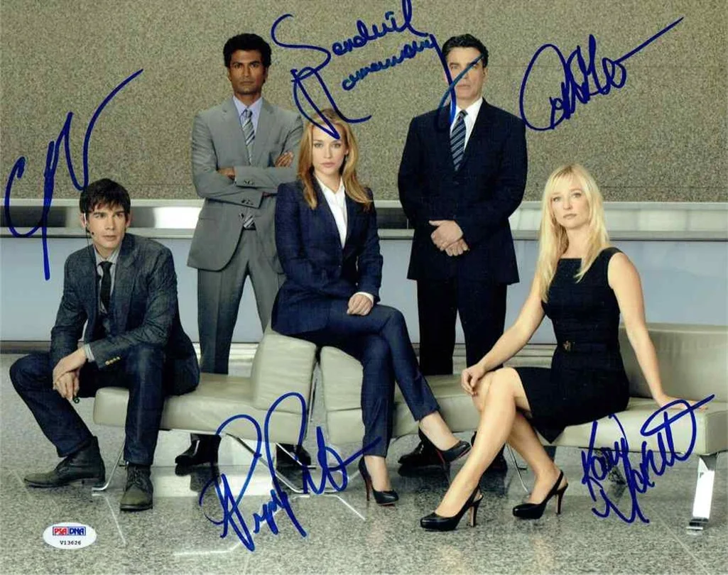 Show Cast Members — Covert Affairs Cast x5 Autographed Signed 11x14 Photo Authentic PSA/DNA COA