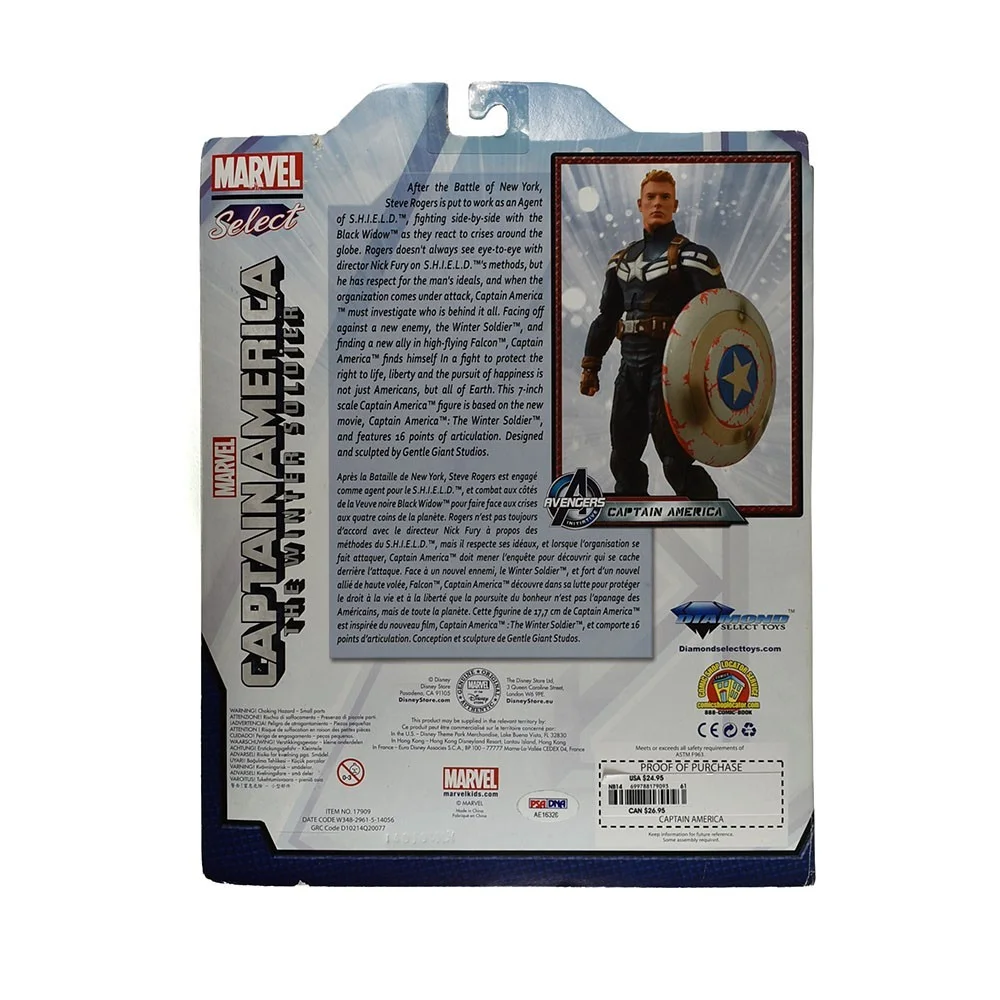 chris evans — Chris Evans Captain America Avengers Endgame Auto Signed Action Figure PSA/DNA, изображение 2