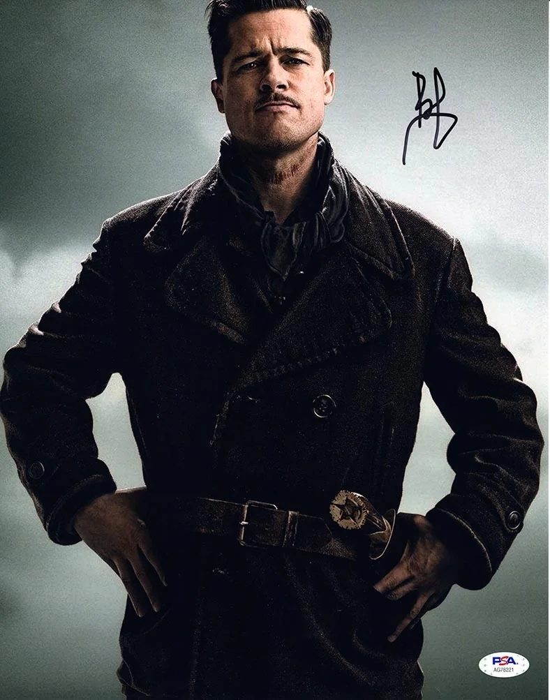 brad pitt — Brad Pitt Inglourious Basterds Autographed Signed 11x14 Photo PSA/DNA COA
