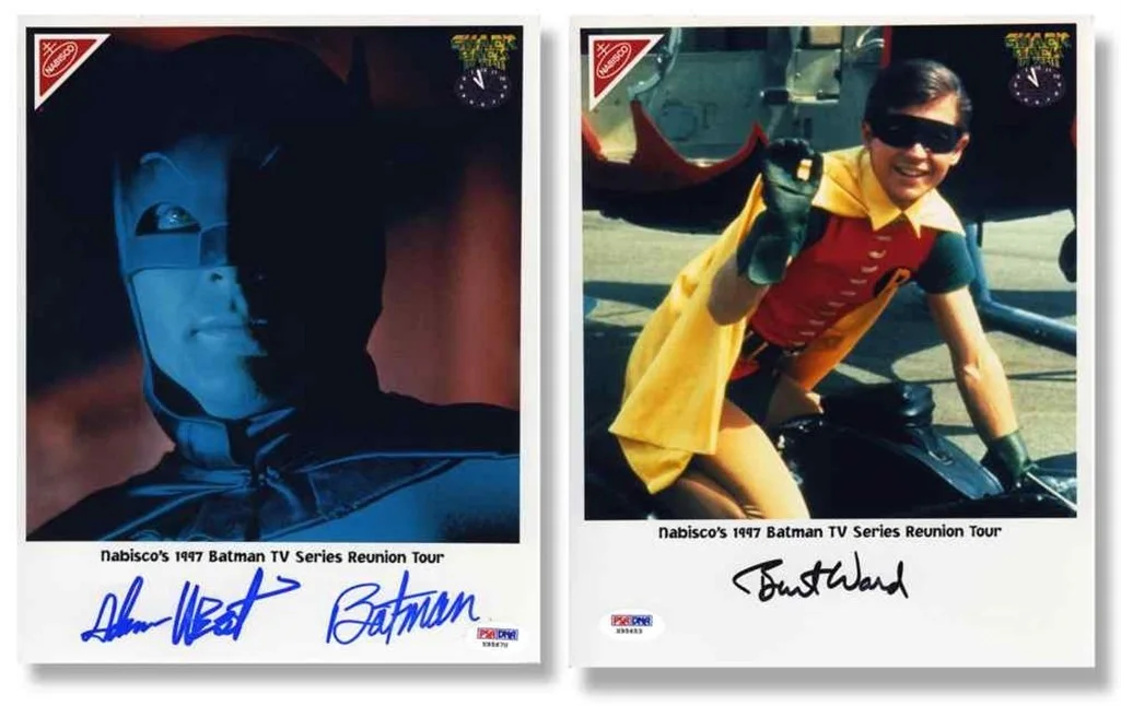 Adam West and Burt Ward — Batman Adam West and Burt Ward Nabisco Autographed Signed 8x10 Photo PSA/DNA COA