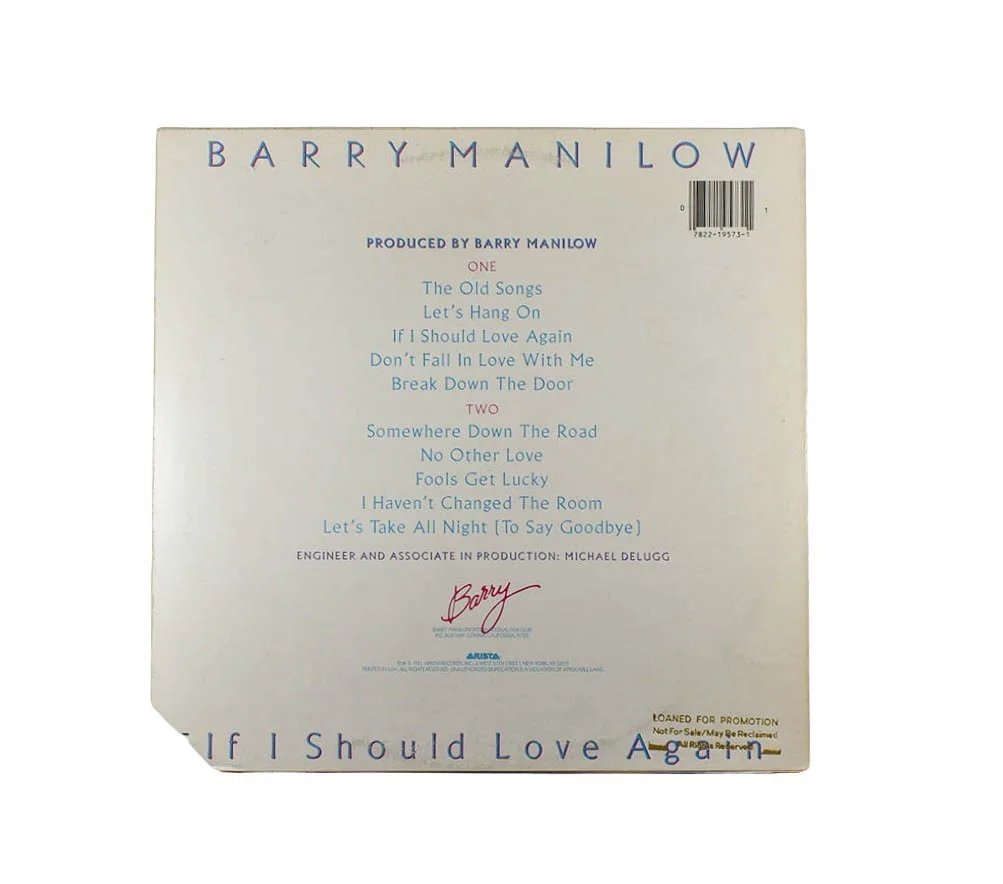Barry Manilow Autographed Signed Album LP Record Beckett Authentic BAS COA, изображение 2