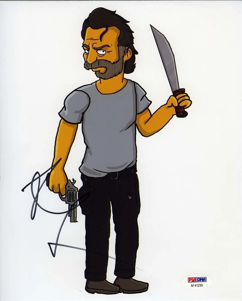 andrew lincoln — Andrew Lincoln Walking Dead Autographed Signed Simpsons 8x10 Photo PSA/DNA COA